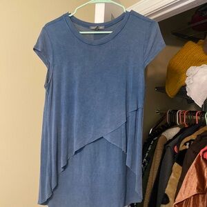 Blue high low tee